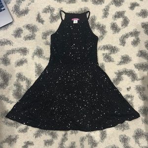 Aqua Sparkly Black Dress Size Kids L
